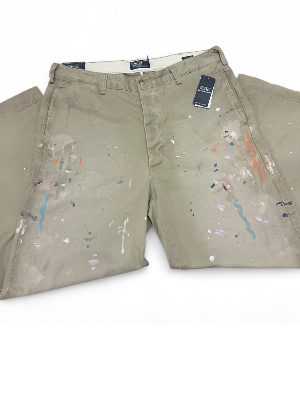 Polo by Ralph Lauren The Big Chino Khaki Paint-Splatter Pants 36/30
